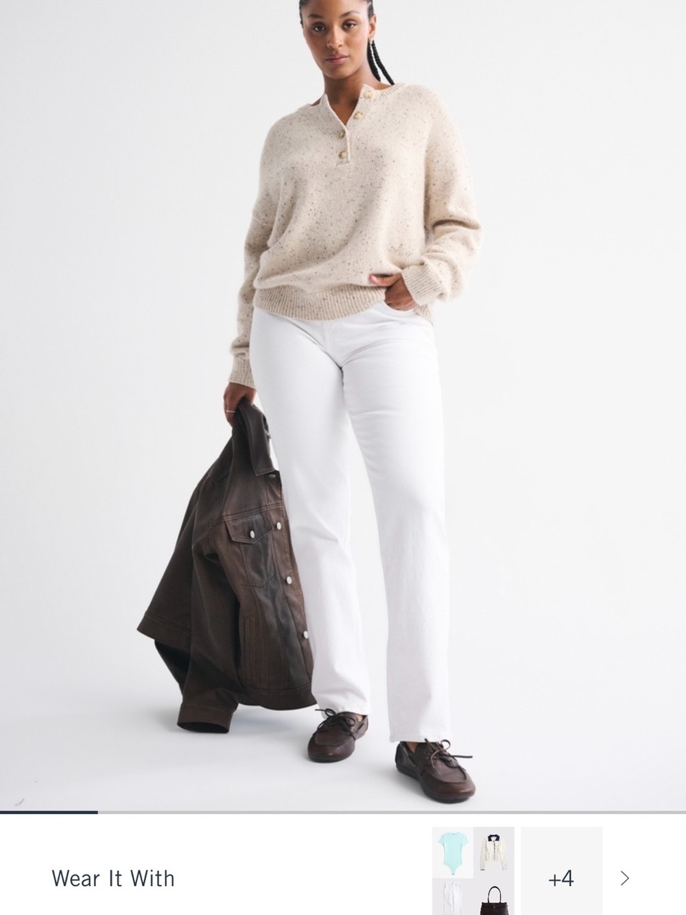 Abercrombie & Fitch White Straight-Leg Jeans